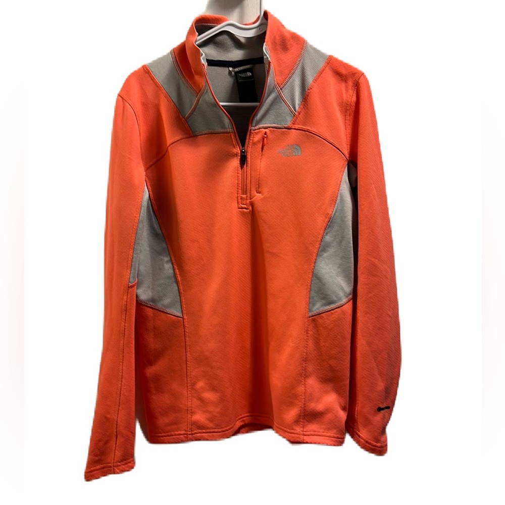 The North Face Orange and Gray Half-Zip Performance Pullover